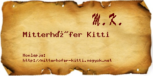 Mitterhöfer Kitti névjegykártya